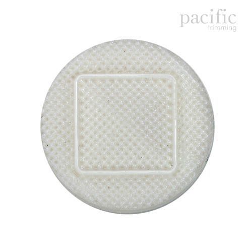 Square Textured Nylon Shank Decorative Button White