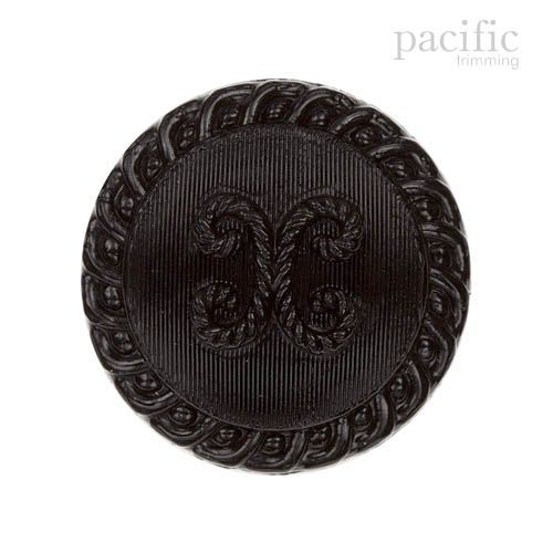 Braided Patterned Nylon Shank Decorative Button Black