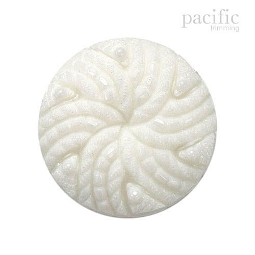 Spiral Patterned Nylon Shank Decorative Button White