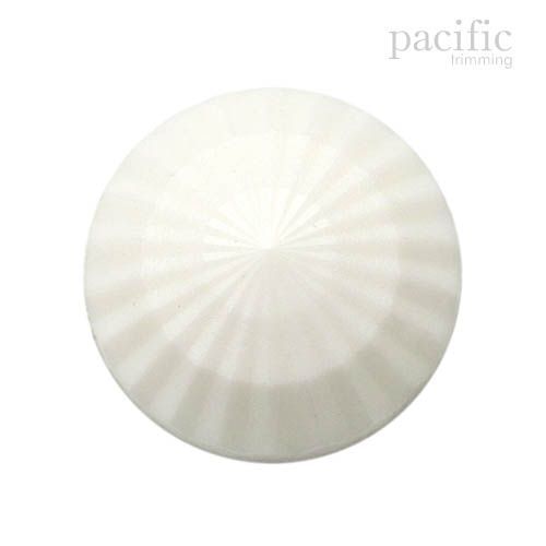 Textured Round Dome Shape Nylon Shank Decorative Button White