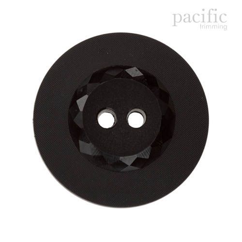 Round 2 Hole Nylon Decorative Button Black