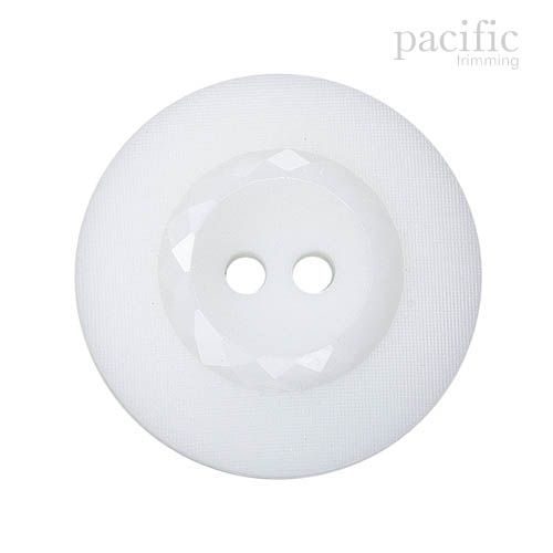 Round 2 Hole Nylon Decorative Button White