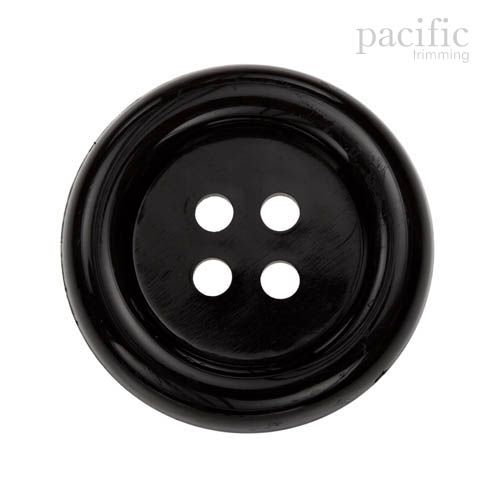 Round Rim Big Size 4 Hole Nylon Button 125902BA Black