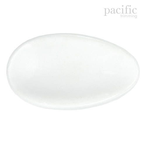 Oval Shape Shank Nylon Toggle Button 125903BA White