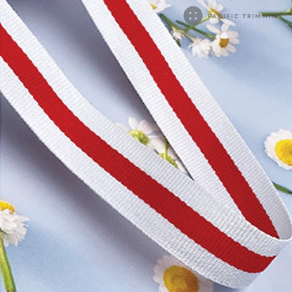 Striped Grosgrain Ribbon Flag Ribbon Multiple Colors and Sizes