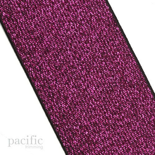 Metallic Elastic Woven Band Black/Pink Multiple Sizes