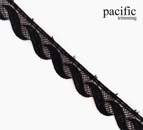 0.63 Inch Polyester Lace Trim Black