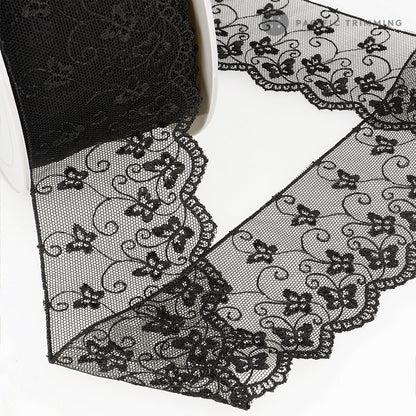 Premium Quality 1 3/8", 2 1/16" Butterfly Embroidered Lace