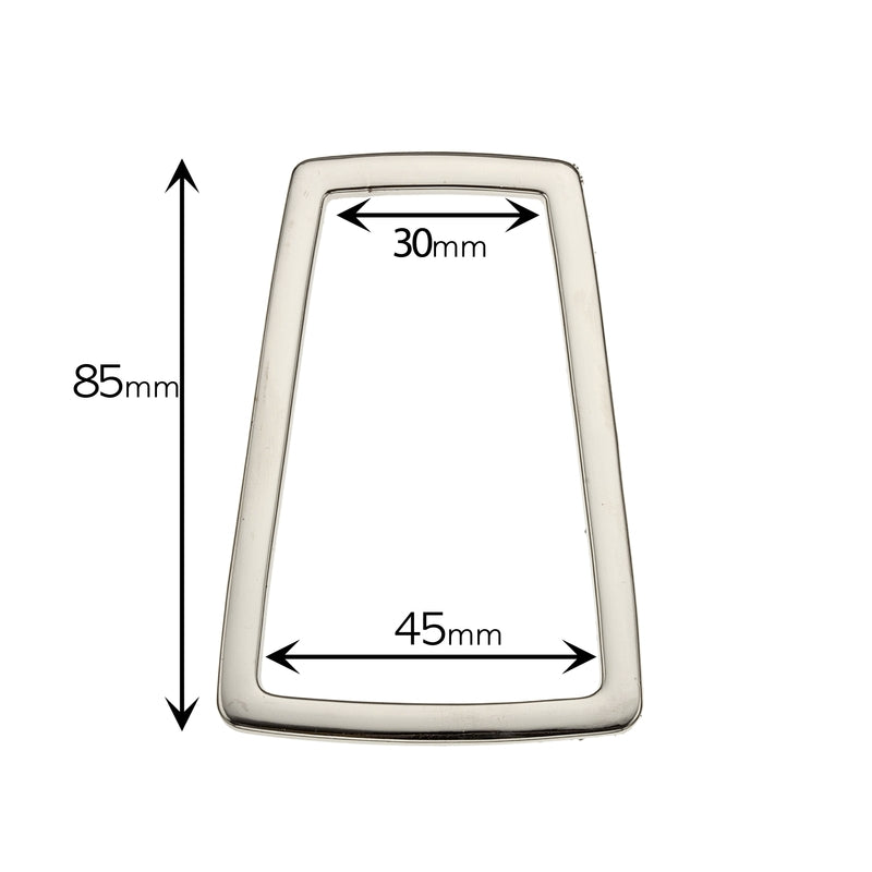 30mm Metal Trapezoid Ring Silver 