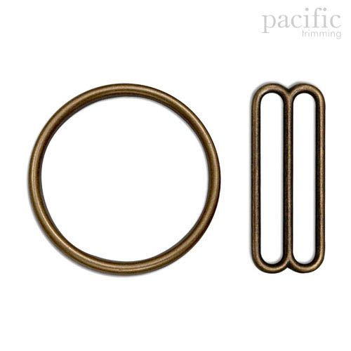 Lingerie Ring Slider Set Antique Brass Multiple Sizes