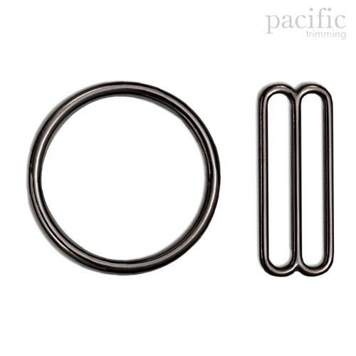 Lingerie Ring Slider Set Gunmetal Multiple Sizes