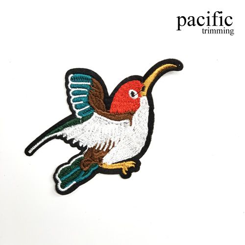 2.25 Inch Embroidery Bird Patch Iron On White/Red/Teal/Brown