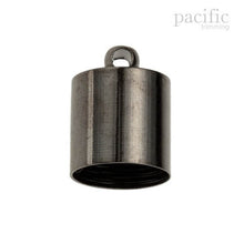 Load image into Gallery viewer, Metal Cord End with Loop Gunmetal 4 sizes

