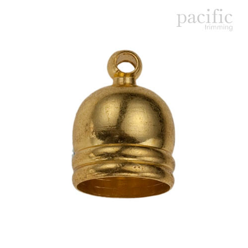 Metal Bell Cord End with Loop 4 sizes Gold