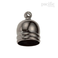 Load image into Gallery viewer, Metal Bell Cord End with Loop 4 sizes Gunmetal

