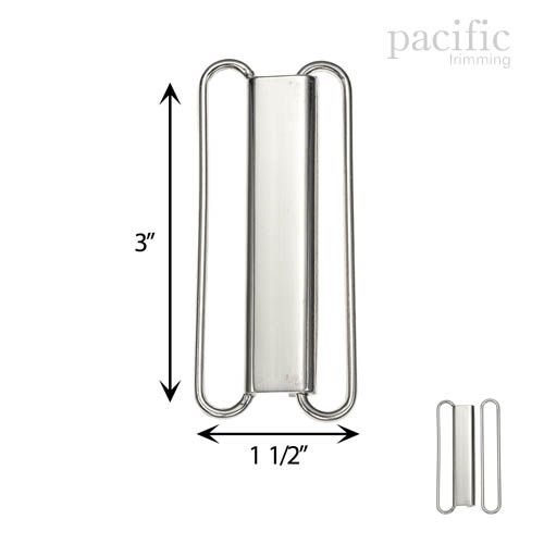 3 Inch Front Buckle Closure Silver