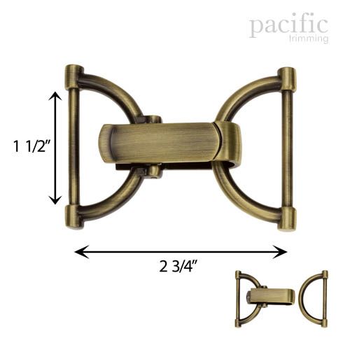 1.5 Inch Clip Buckle Closure Antique Brass