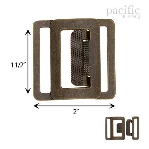1.5 Inch Front Buckle Closure Antique Brass