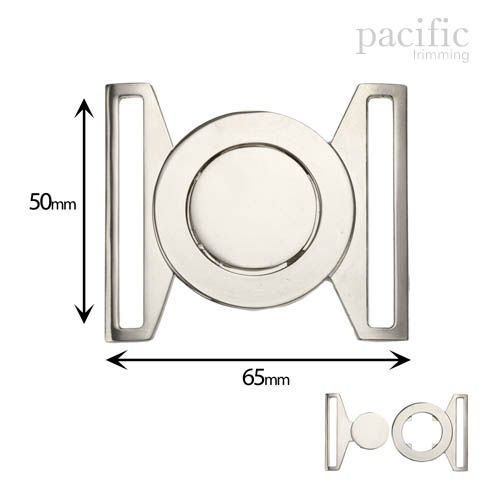 50mm Front Buckle Closure Silver