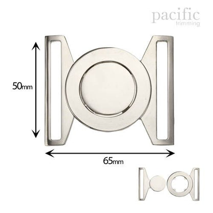 50mm Front Buckle Closure Silver