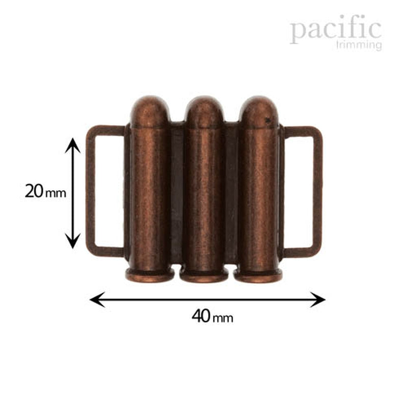 20mm Bullet Front Buckle Closure Antique Copper