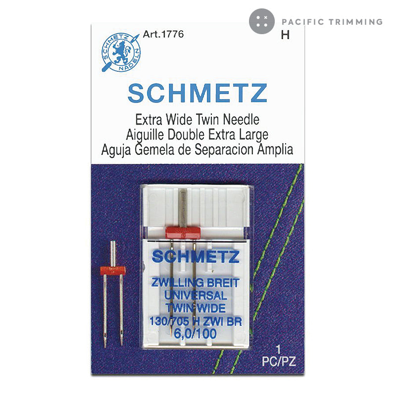 Schmetz Extra Wide Twin Universal Needle, Size 6.0/100
