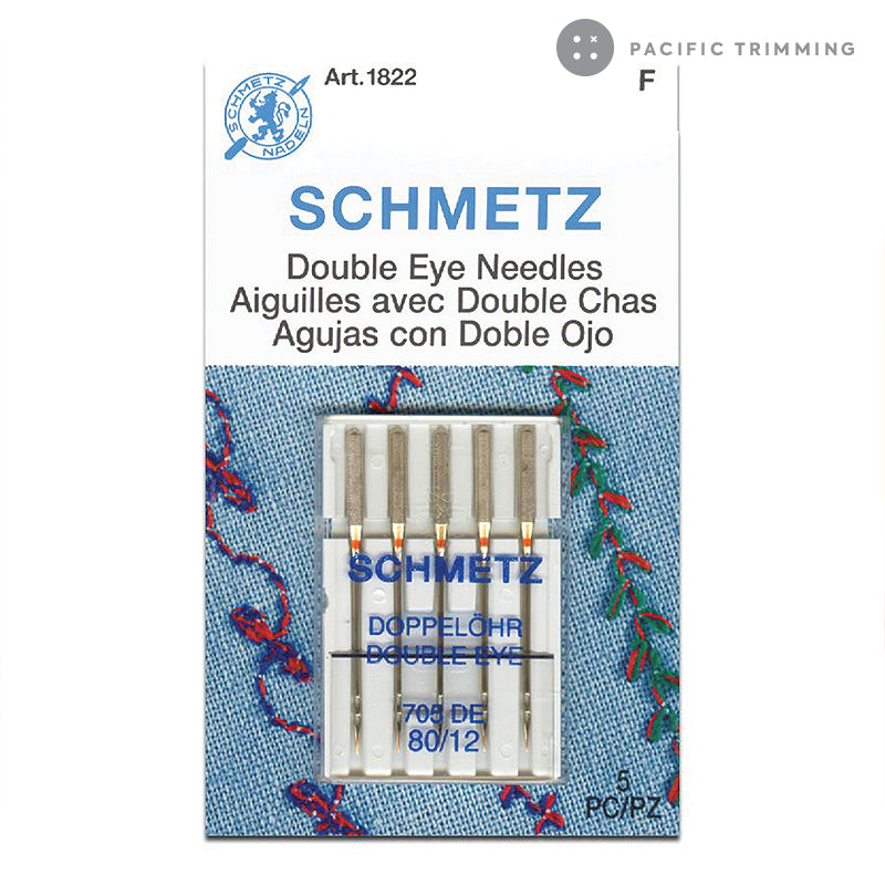 Schmetz Double Eye Needles, Size 80/12