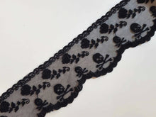 Load image into Gallery viewer, 3 Inch Sheer Lace Trim Black
