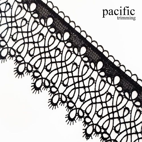 3.5 Inch Polyester Lace Trim Black