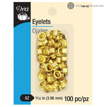 Load image into Gallery viewer, 5/32&quot; Eyelets Gold 100 pc
