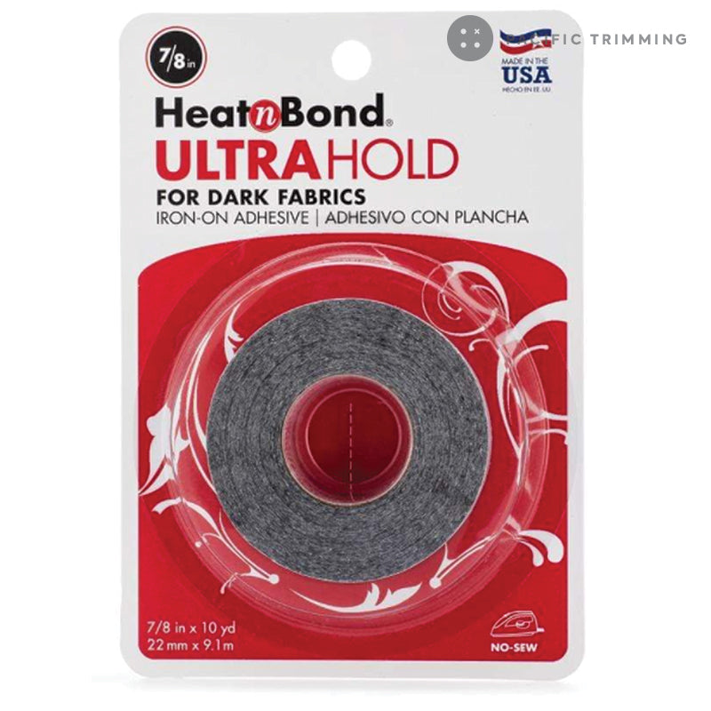HeatnBond UltraHold Iron-On Adhesive Tape For Dark Fabrics, 7/8 in x 10 yds
