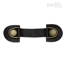 Load image into Gallery viewer, 5 Inch Snap Leather Closure Black/Antique Brass
