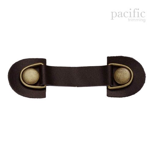 5 Inch Snap Leather Closure Brown/Antique Brass