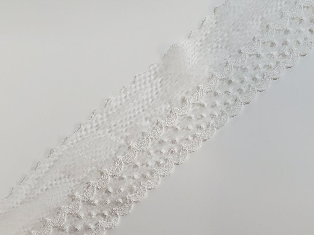 2.75 Inch Sheer White Lace Trim 