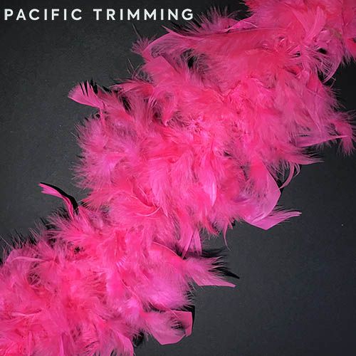 Chandelle Boa Feather Trim Hot Pink