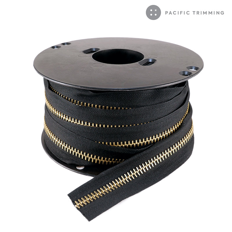 Riri Zipper Continuous Chain Black Tape With Titanium Teeth 