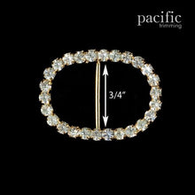Load image into Gallery viewer, 0.75 Inch Oval Rhinestone Slider Gold
