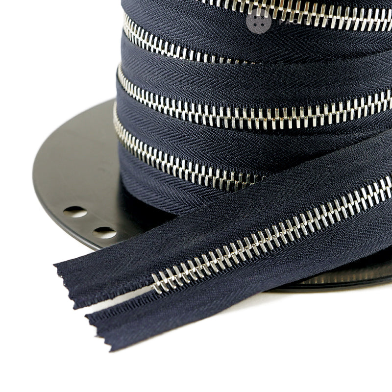 riri Zipper Continuous Chain Navy Blue Tape with Nickel Teeth
