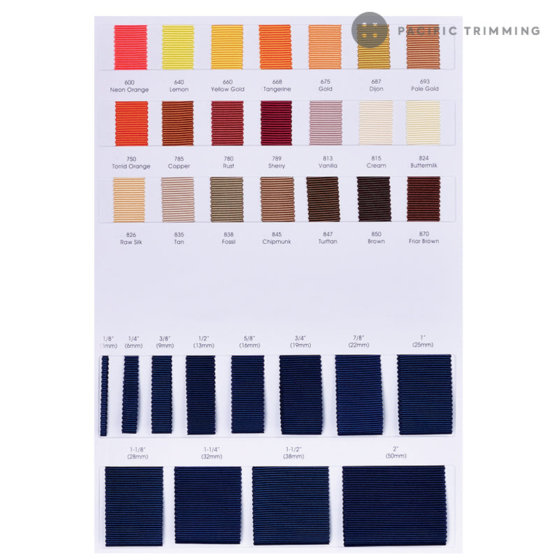 Polyester Petersham Ribbon in Colors