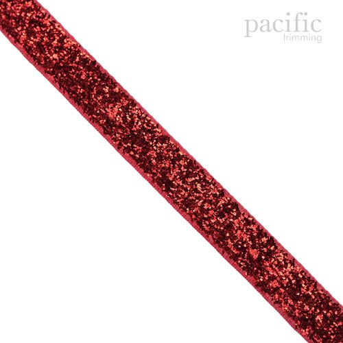 Metallic Velvet Ribbon 4 Sizes Red