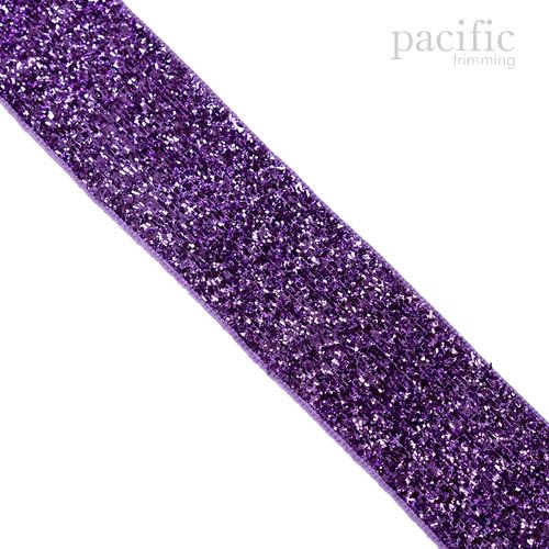 1 Inch Metallic Velvet Ribbon Purple