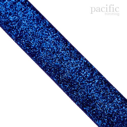 1 Inch Metallic Velvet Ribbon Royal Blue