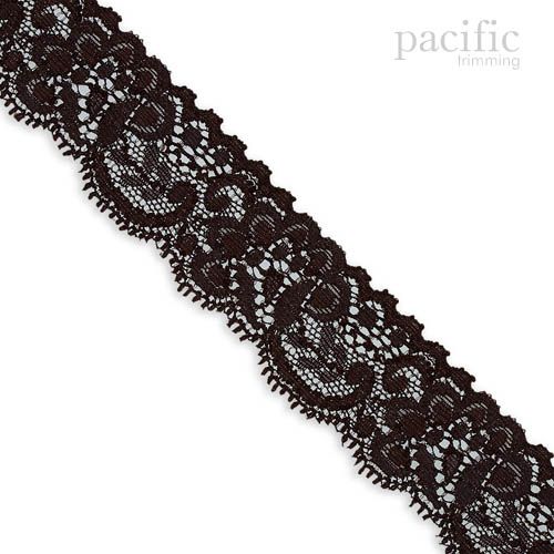 1 1/4 Inch Flower Patterned Lace Elastic