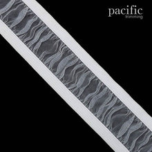Load image into Gallery viewer, 1 Inch Both Stretch Edged Sheer Ruffle Elastic Trim 280040RF White
