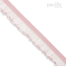 Load image into Gallery viewer, 15mm Stretch Sheer Ruffle With Beads Edge Elastic Trim 280043RF Pink
