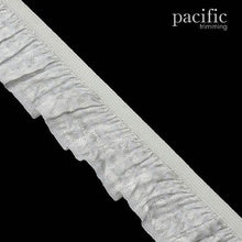 Load image into Gallery viewer, 1 Inch Striped Stretch Ruffle Elastic Trim 280044RF White

