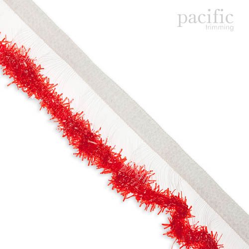 1 Inch Sparkling Edge Stretch Ruffle Elastic Trim 280052RF Red