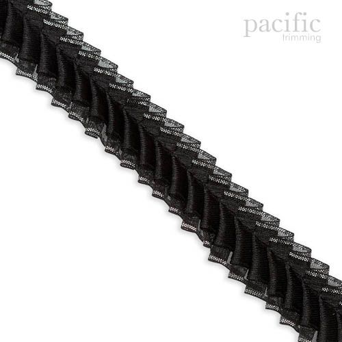 Metallic Edged 2-Layers Pleat Trim (2 Colors Available) - Pacific Trimming