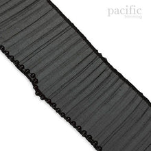 Load image into Gallery viewer, 2.25 Inch Pleat Trim W/Pearl Beads Black
