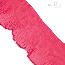 Load image into Gallery viewer, 3 Inch Glitter Edged Pleat Trim Pink
